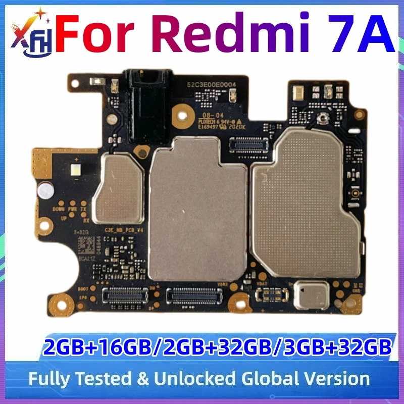 

16GB 32GB Motherboard PCB Module For Xiaomi Redmi 7A Mainboard Global Version Unlocked Main Circuits Board with Full Chips