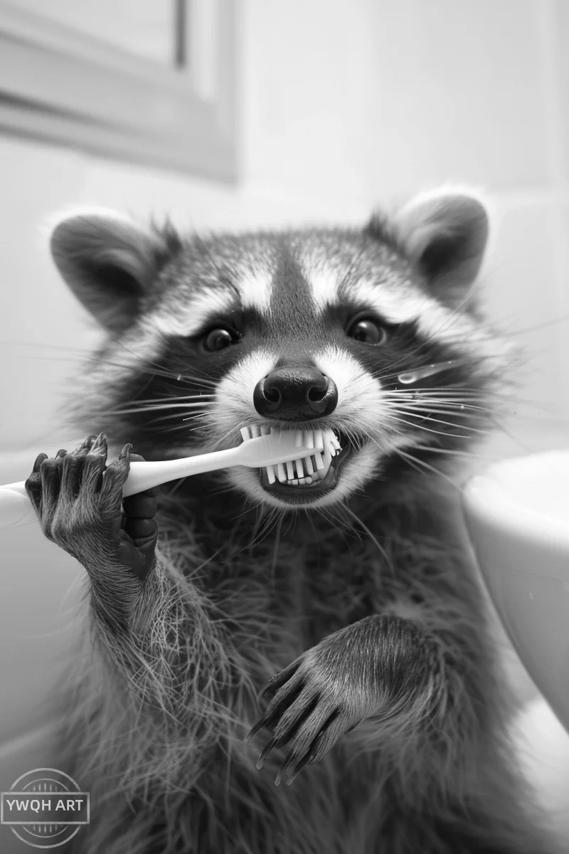 Картина на холсте Funny Animals Yak Brushing Teeth