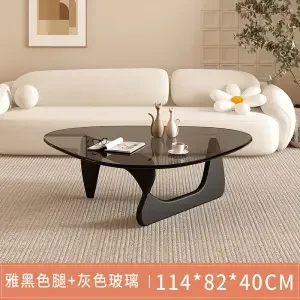 Большой стеклянный чайный столик из массива дерева, домашний маленький столик для гостиной, простой и современный необычный треугольный чайный столик