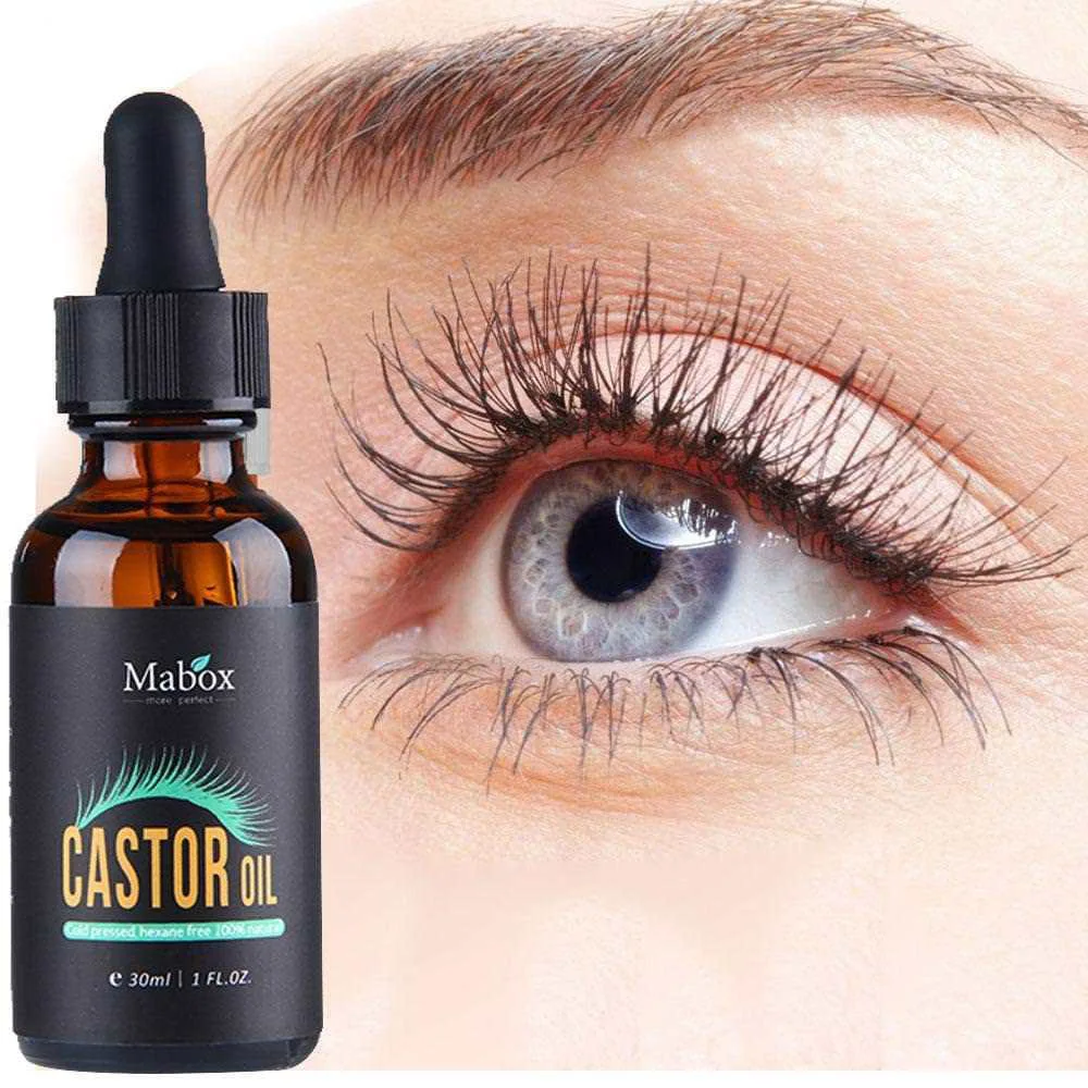 30ml Natural Castor Oil Eyelash Growth Serum Eyebrow Lengthening Liquid Essential Oil Thicken Eyelash Growth Enhancer Mascara