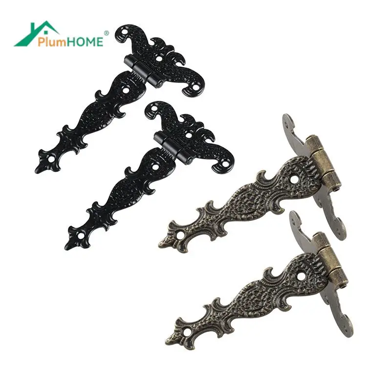 2Pcs 113*69mm Antique Bronze/Black Hinge for Windows Cabinet Cupboard Wardrobe Doors Wooden Boxes Jewelry Case Chest