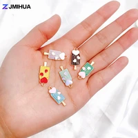 12pcslot metal enamel ice cream pendant charms for jewelry making earrings necklaces bracelets diy handmade crafts accessories