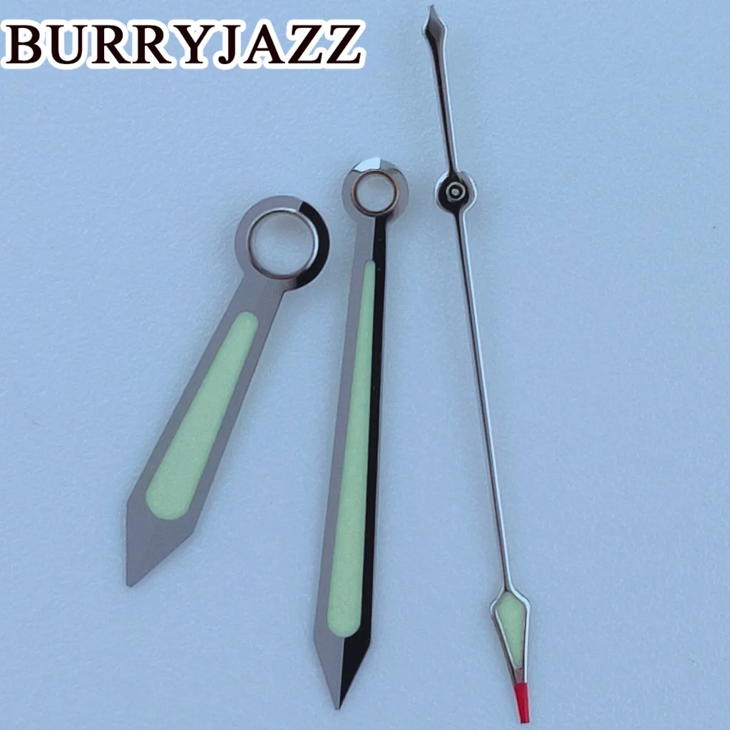 BURRYJAZZ NH35 NH36 NH38 7S26 7S36 4R35 4R36 часы серебряные стрелки зеленые светящиеся