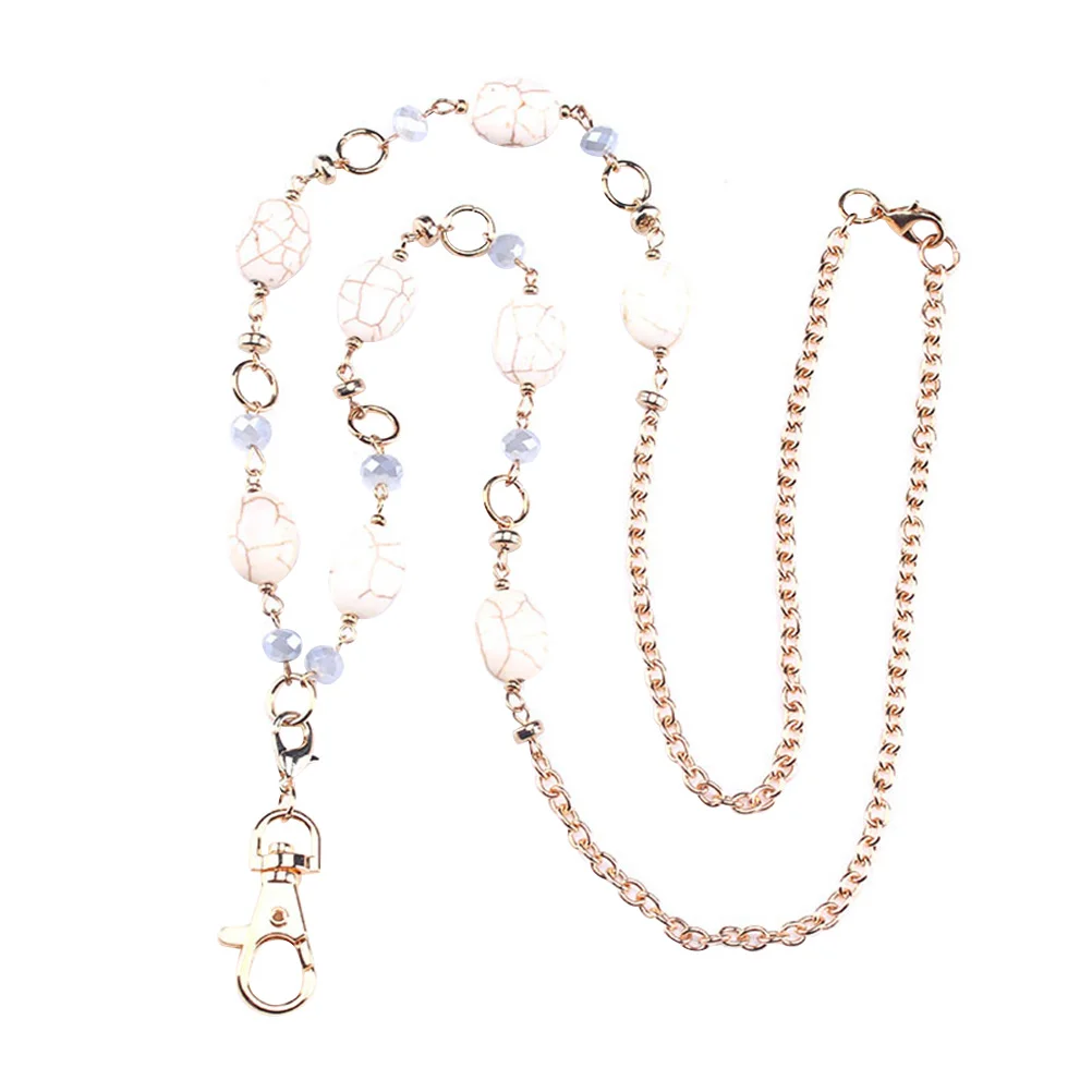 

Id Badge Rope Mobile Holder Necklace Chain Lanyard Phone Lanyards Beads Keychain