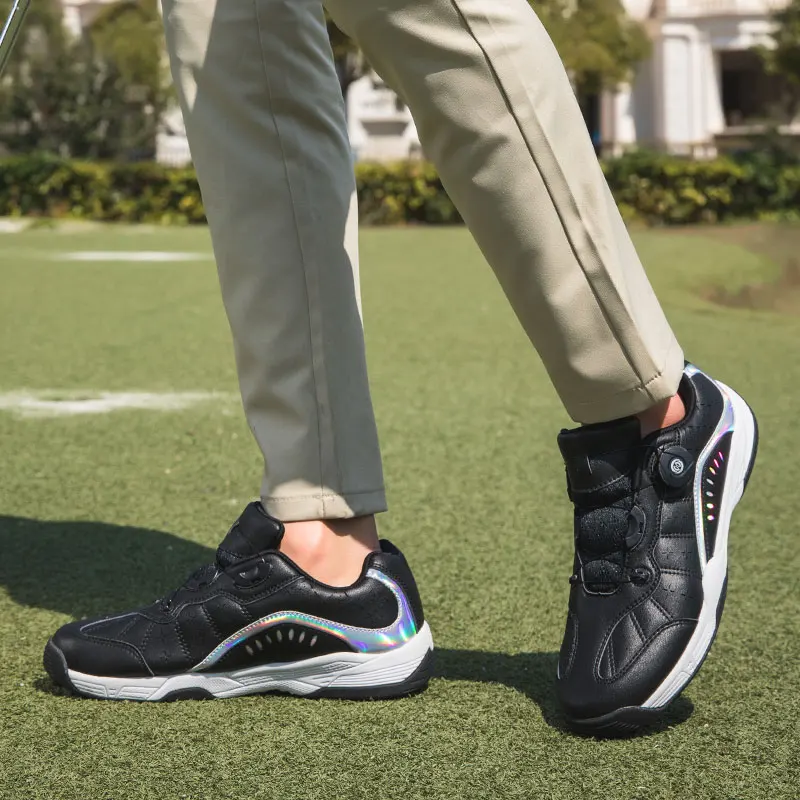 Men's and Women's Professional Golf Shoes Men's Grass Non-Slip Fitness Golf Training Sneakers Men's White Black Golf Sneakers