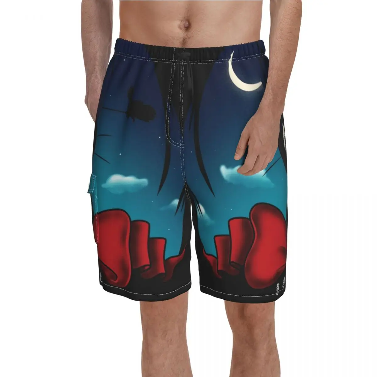 

Jiji Board Shorts Hot Sale The Witchs Familiar Kiki Delivery Service Design Beach Shorts Men's Elastic Waist Swimming Trunks