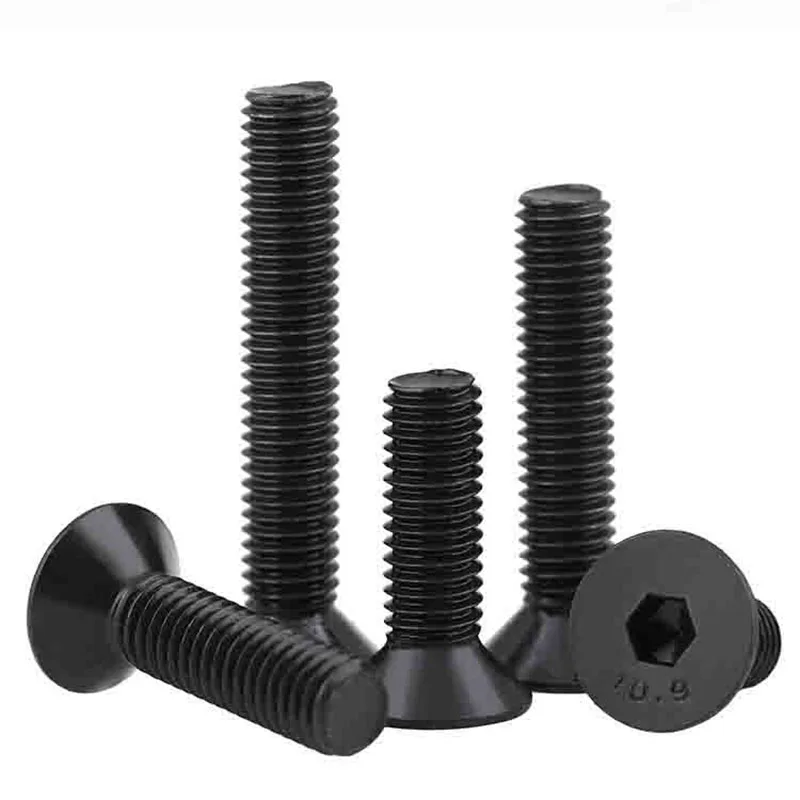 

10Pcs Grade 10.9 Hexagon Socket Flat Countersunk Head Screw Carbon Steel M4 M5 M6 Hex Socket Bolts Machine Screw DIN7991