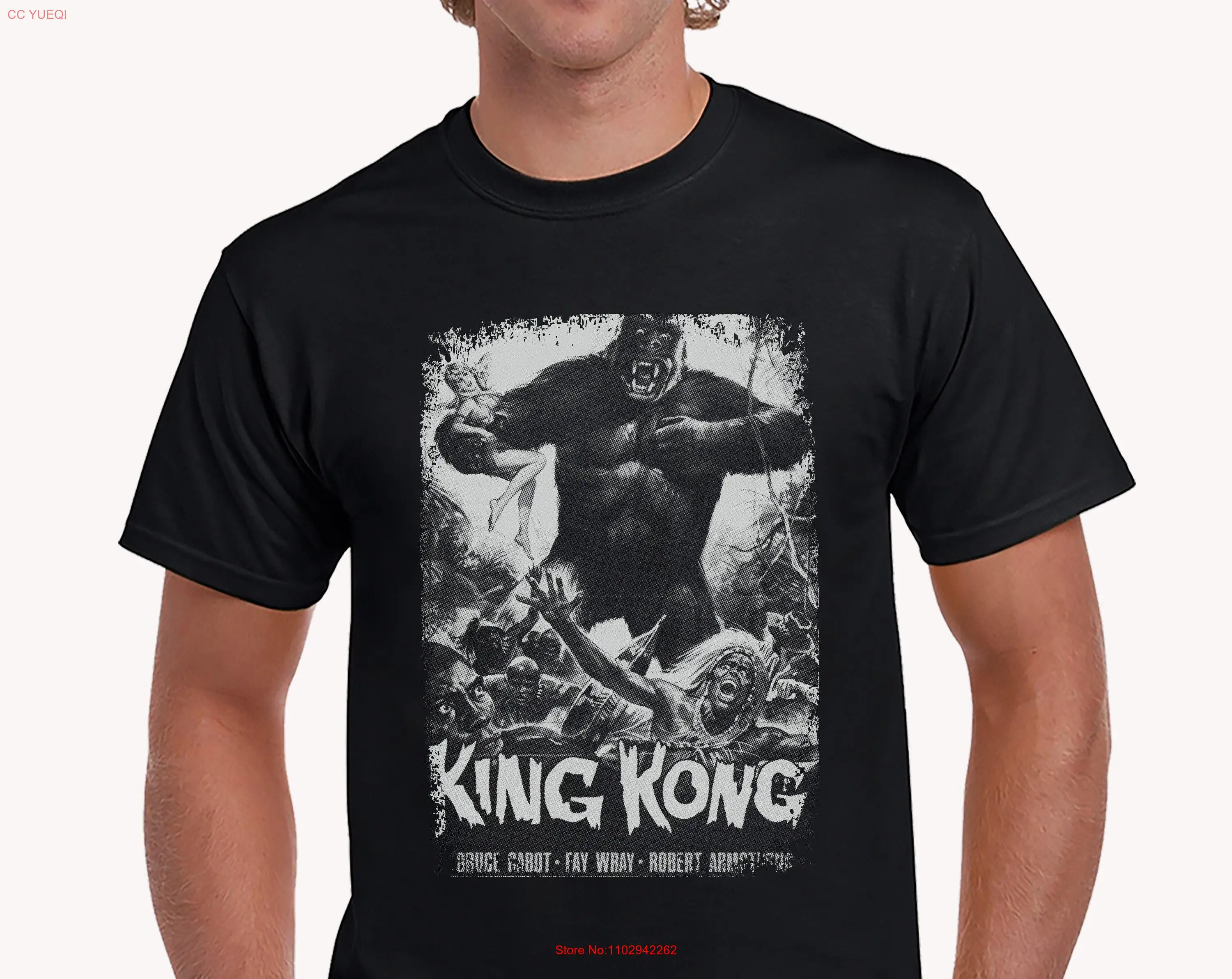 Футболка с постером фильма Кинг-Конг 1933 классическая футболка ужасов на день