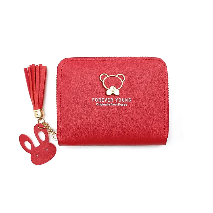 Little Bear Decoration Women's Wallet New Fashion Short Coin Purse Card Holder Small Ladies Wallet Female Mini Clutch