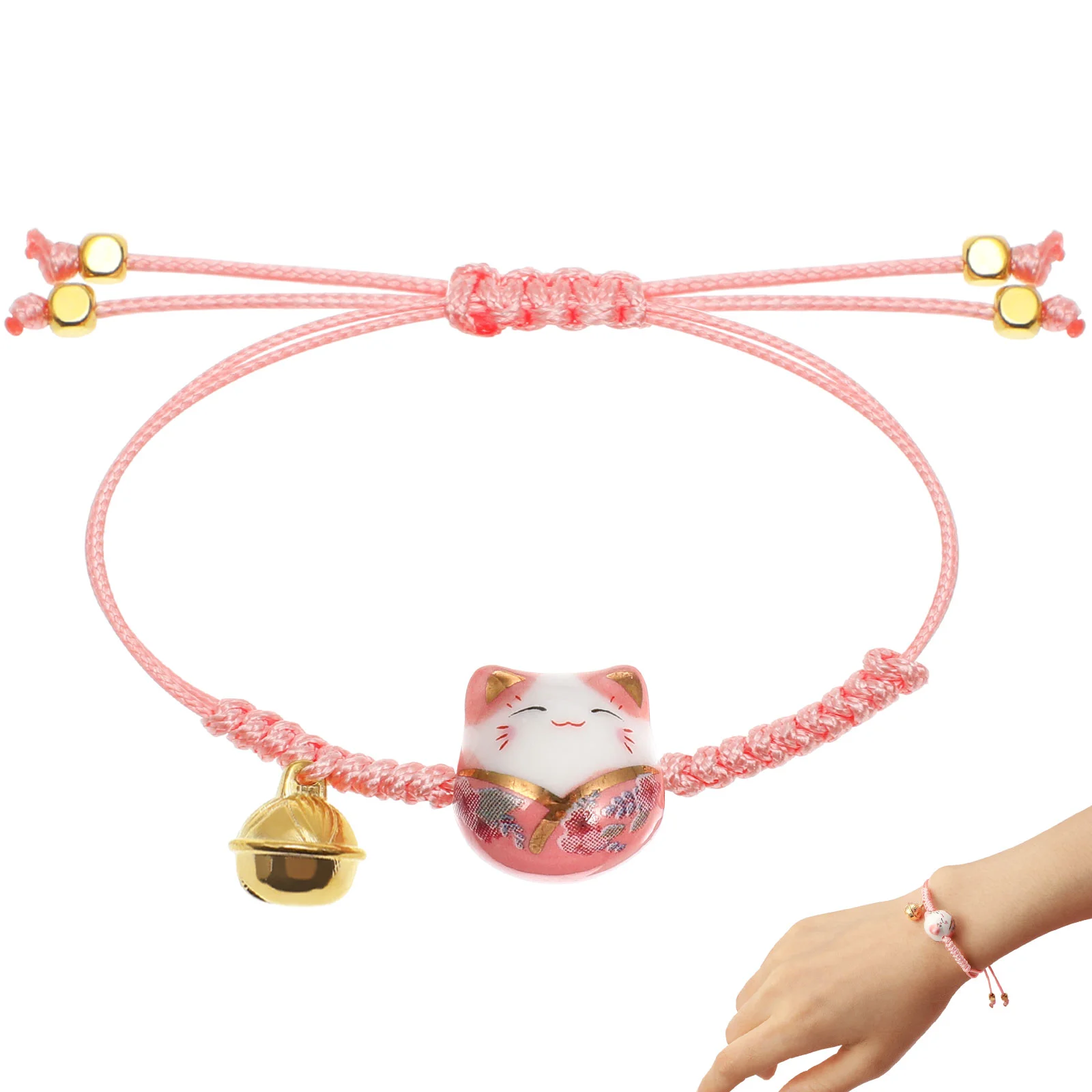 

Connecting Bracelets Couples Cat Bracelets Women Simple Couple Chain Amulet Rope Bracelet Women Maneki Neko Bracelet Student
