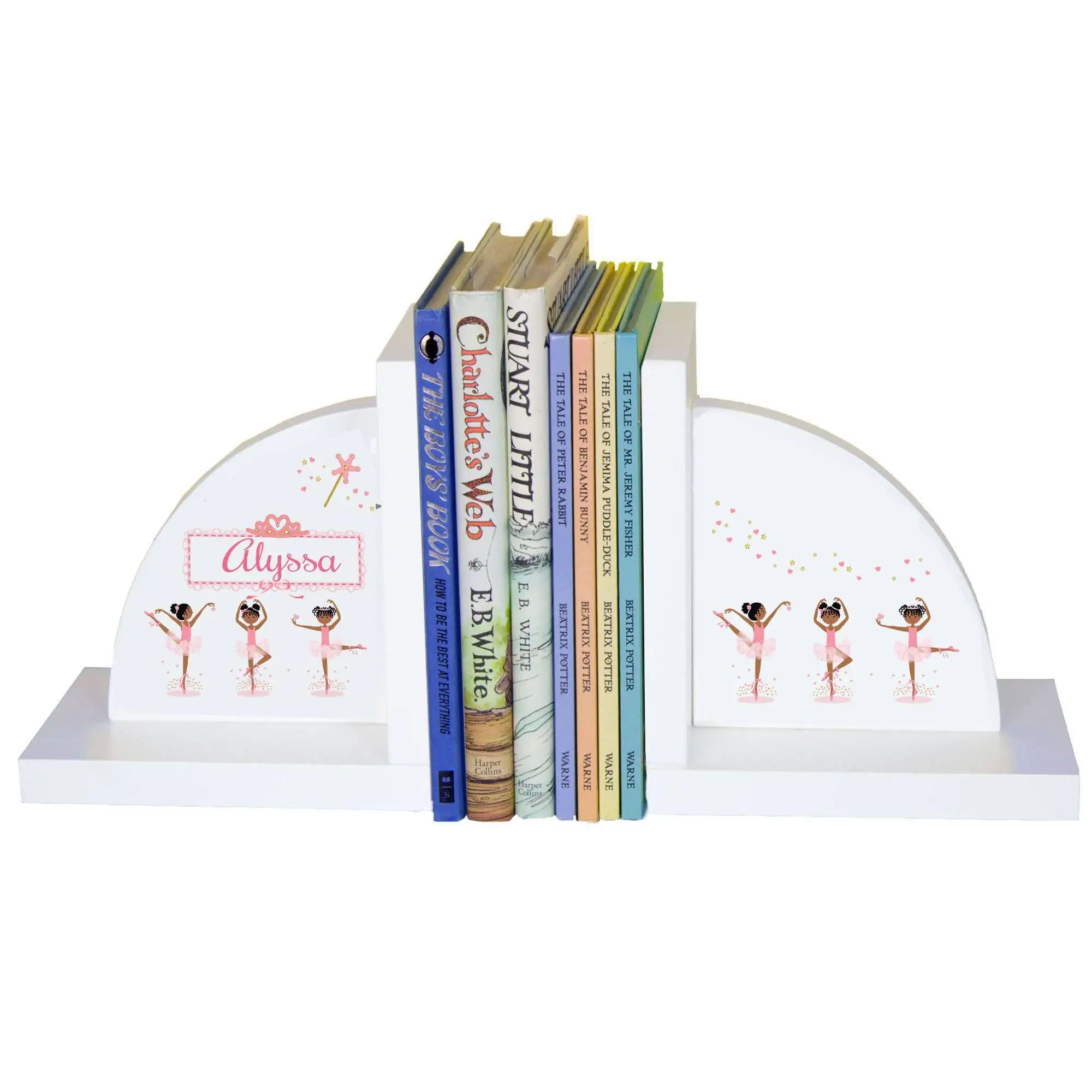 

White Bookends - African American Ballerina