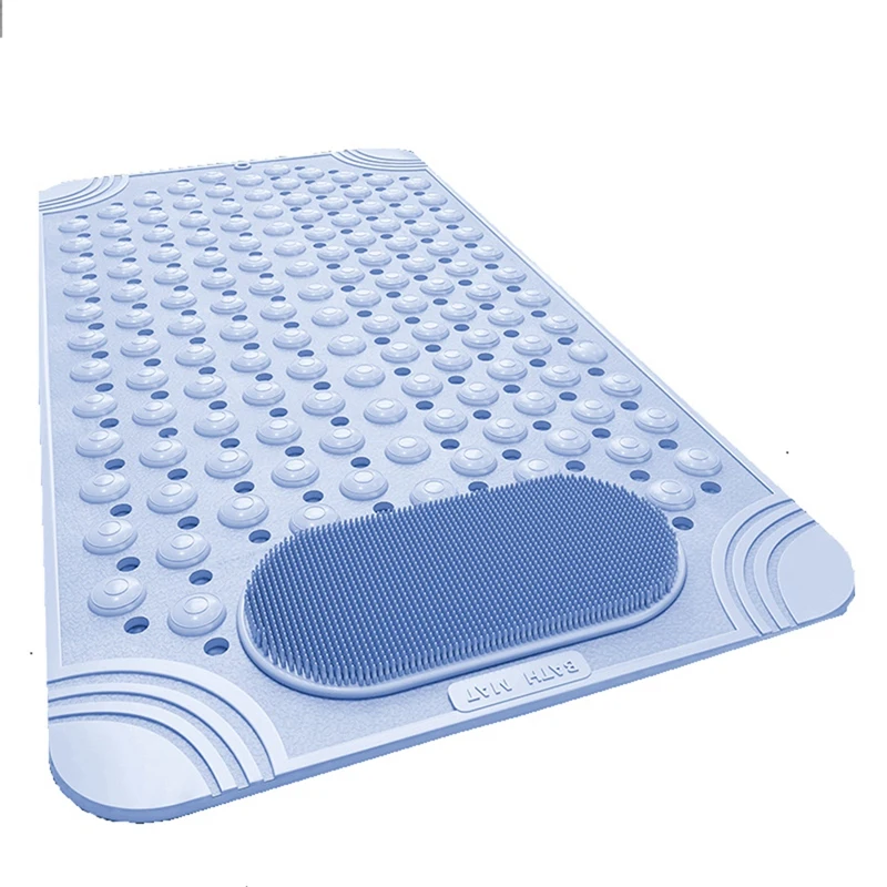 

1 Pcs Bathroom Mat 3D Cobblestone Pattern Absorbent Bath Rug Toilet Hallway Non-Slip Doormat Washable Blue