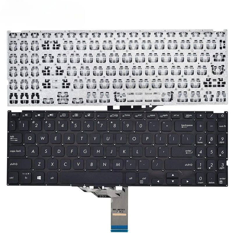 Фото Клавиатура для ноутбука Asus Vivobook 15 F512 F512DA F512JA F512FA F512UA X512 X512FA без подсветки, черная, раскладка US №1