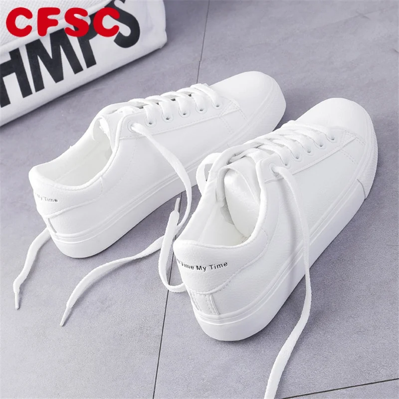 

Fashion Shoes Women's Vulcanize Shoes Spring New Casual Classic Solid Color PU Leather Shoes Women Casual White Shoes Sneakers