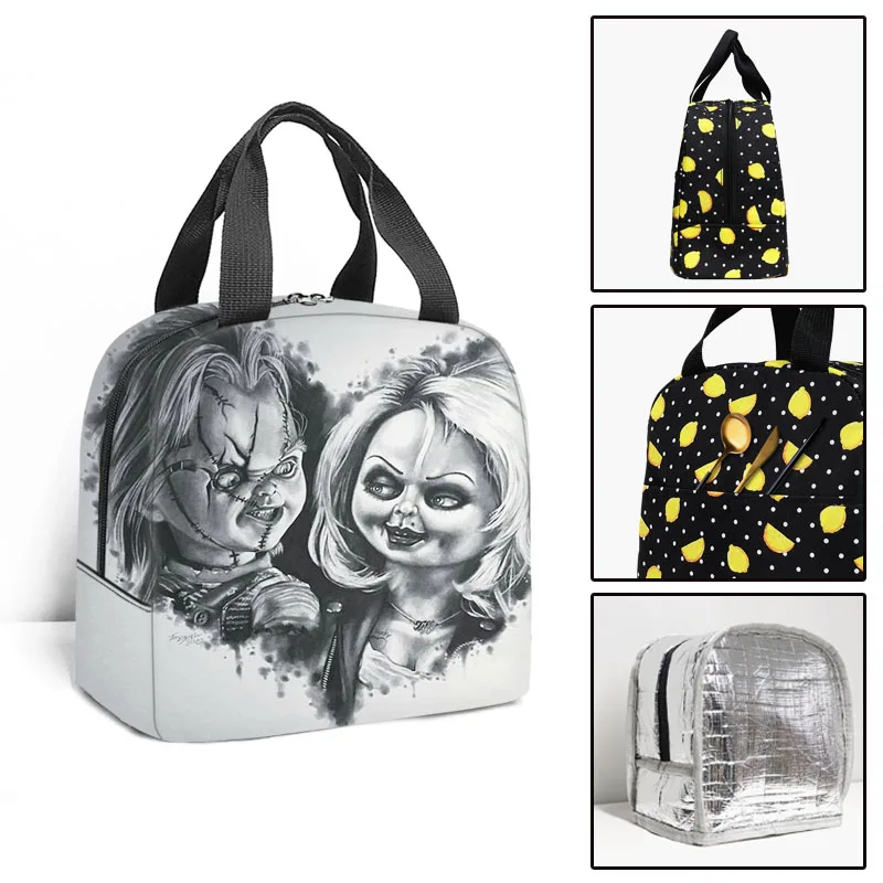 New Child's Play Insulated Lunch Bags Women Men Print Food Case Cooler Warm Bento Box Student Lunch Box for School