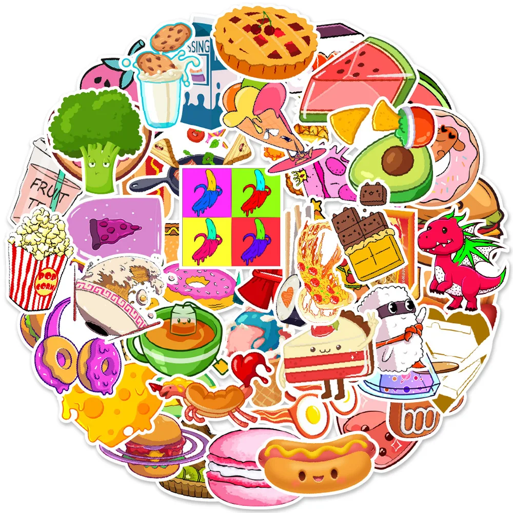 

10/30/50PCS New Trendy Cartoon Cute Notebook Doodle Skateboard Helmet Water Cup DIY PVC Personality Toy Reward Sticker Wholesale