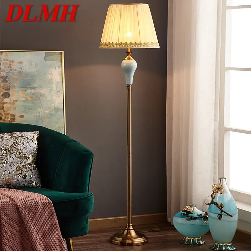 

DLMH Ceramics Floor Lamp LED Dimming Modern Creative American Fashion Standing Light For Home Living Room Bedroom
