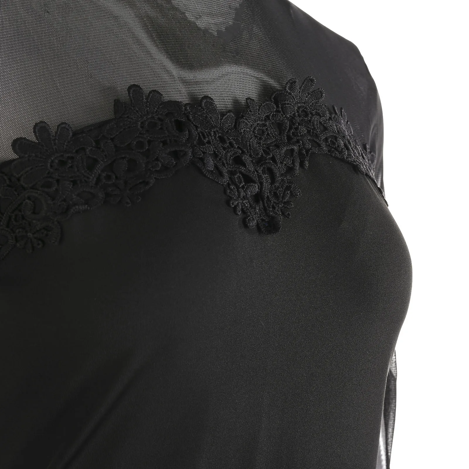 Женское однотонное платье на бедрах кружевное прозрачное Сетчатое с ложным