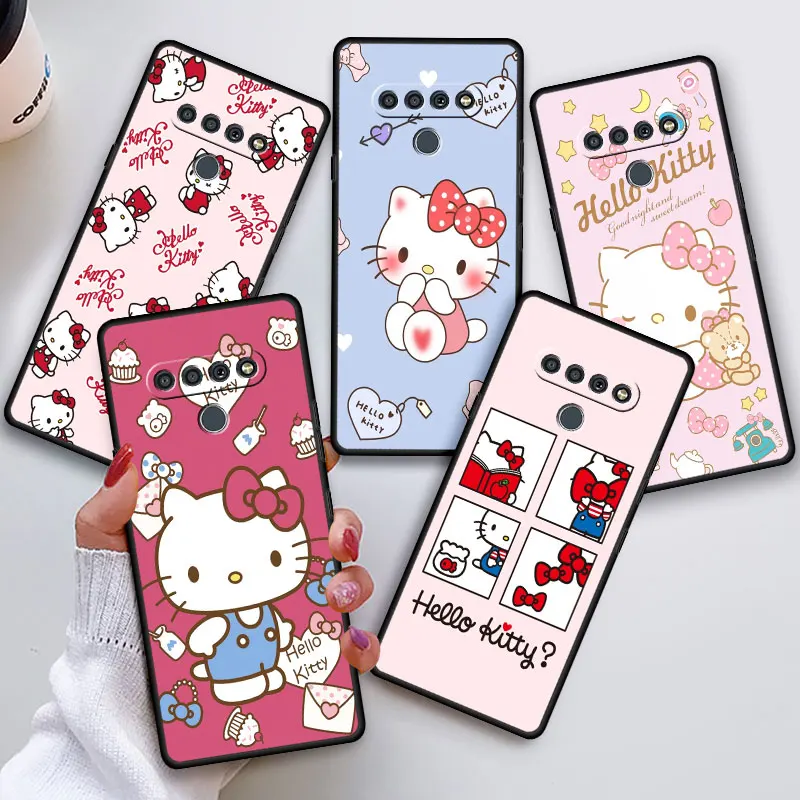 Милый чехол Hello Kitty для LG G8 ThinQ K52 K40s K61 K41s G6 K50s G7 K42 K50 K62 G7 ThinQ K71 K40, черный мягкий чехол