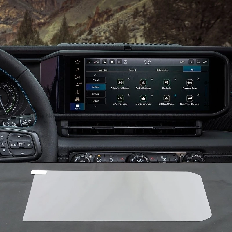 

Закаленное стекло для защиты экрана для Jeep Wrangler 4xe, 2024, 12,3 дюйма, автомобильная система GPS-навигации, Защитная Наклейка для дисплея