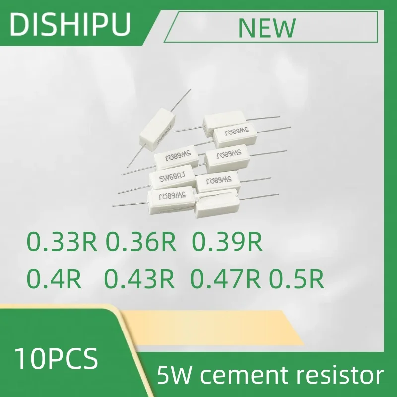 10 шт. 5 Вт цементный резистор горизонтальный 5% 0 33R 36R 39R 4R 43R 47R 5R