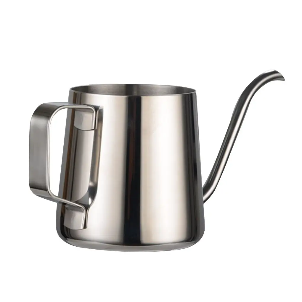 

250ml Stainless Steel Coffee Pot Teapot Solid Color Water Kettle with Handle