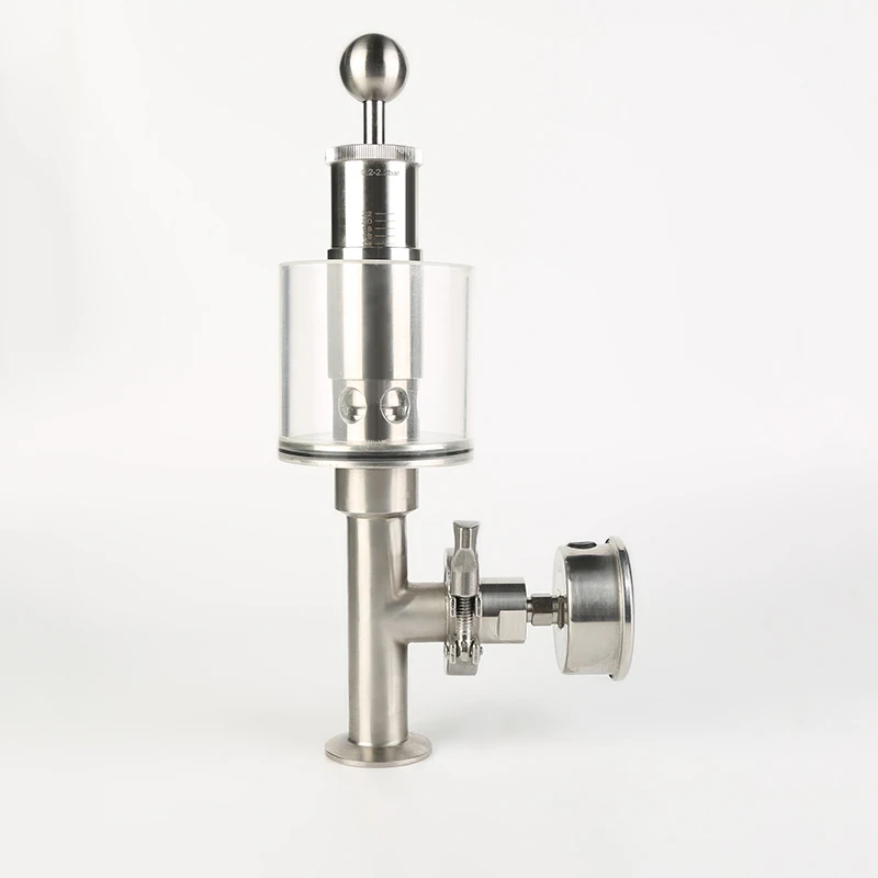 

SS304 санитарный выпускной клапан с тройным зажимом, предохранительный клапан для пивоварни