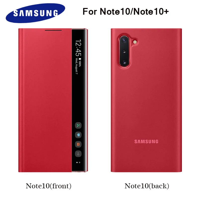 

Original Samsung Galaxy Note10Plus N10+ N976U Smart Clear View Flip Case Intelligent Leather Full Protect Cover For Note10 N970F