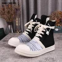 rmk owews spring high street rick men boots canvas ro shoes designer luxury brand owens sneakers ankle boots zipper women shoes
