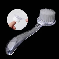 2pcslot plastic nail dust clean brushround art make up washiong brush with capmanicure pedicure nail tools random color