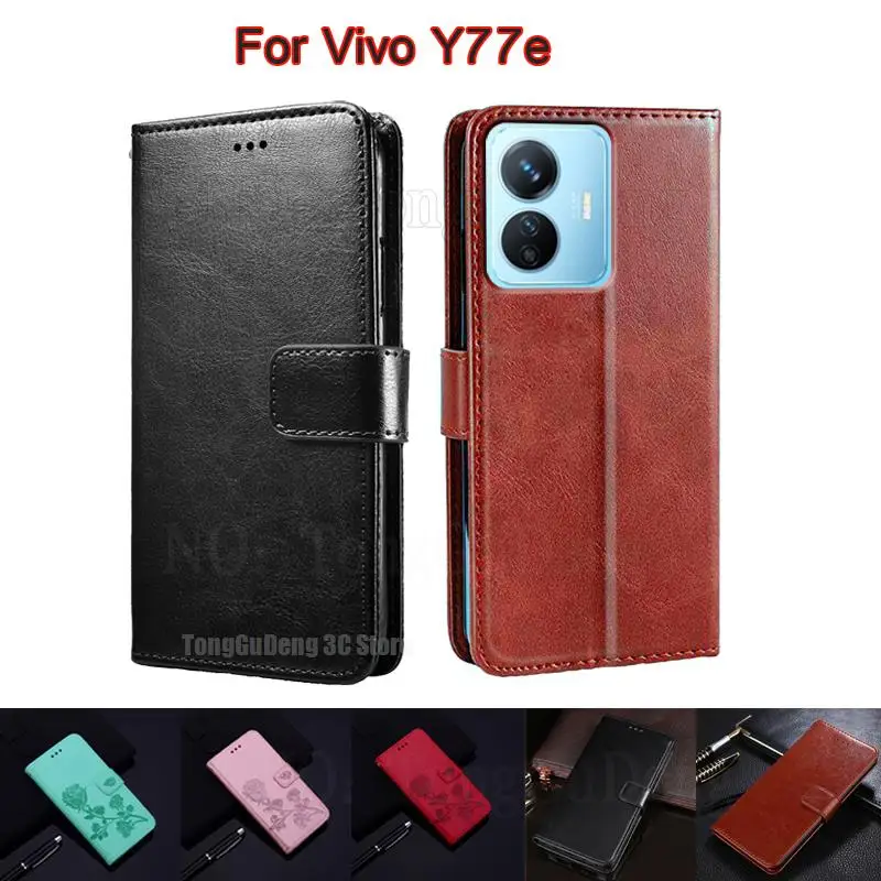 

Wallet Case For Vivo Y77e V2166BA Flip Cover For Vivo Y77 Y75 Y72t Y55 5G 4G Phone Funda For Vivo Y22s Y21A Y21G Y21e Y21t Coque