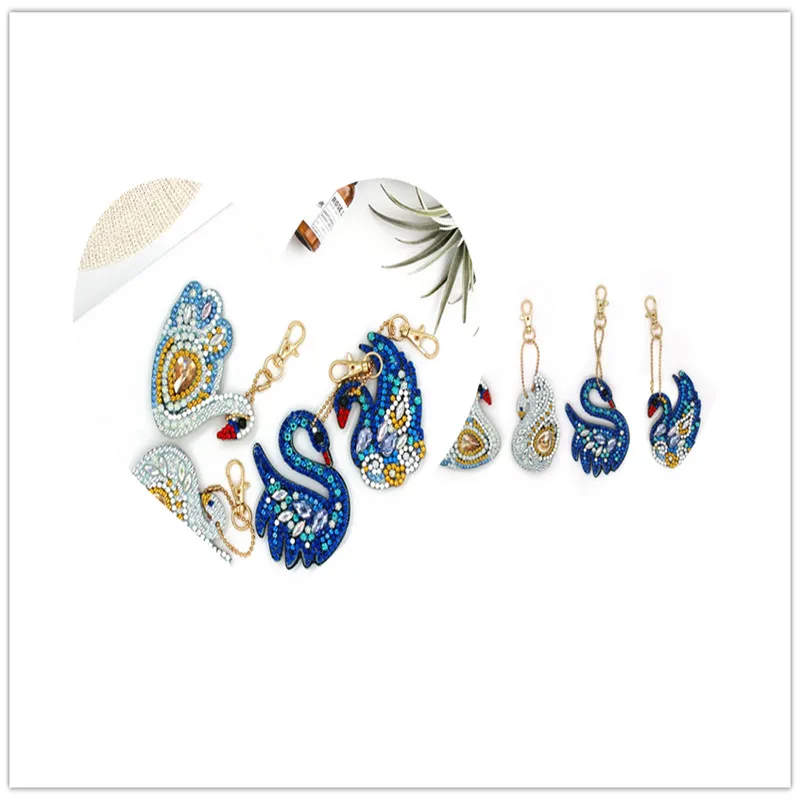 5D брелок для ключей с рисунком лебедя Алмазная мозаика сделай сам наборы вышивки