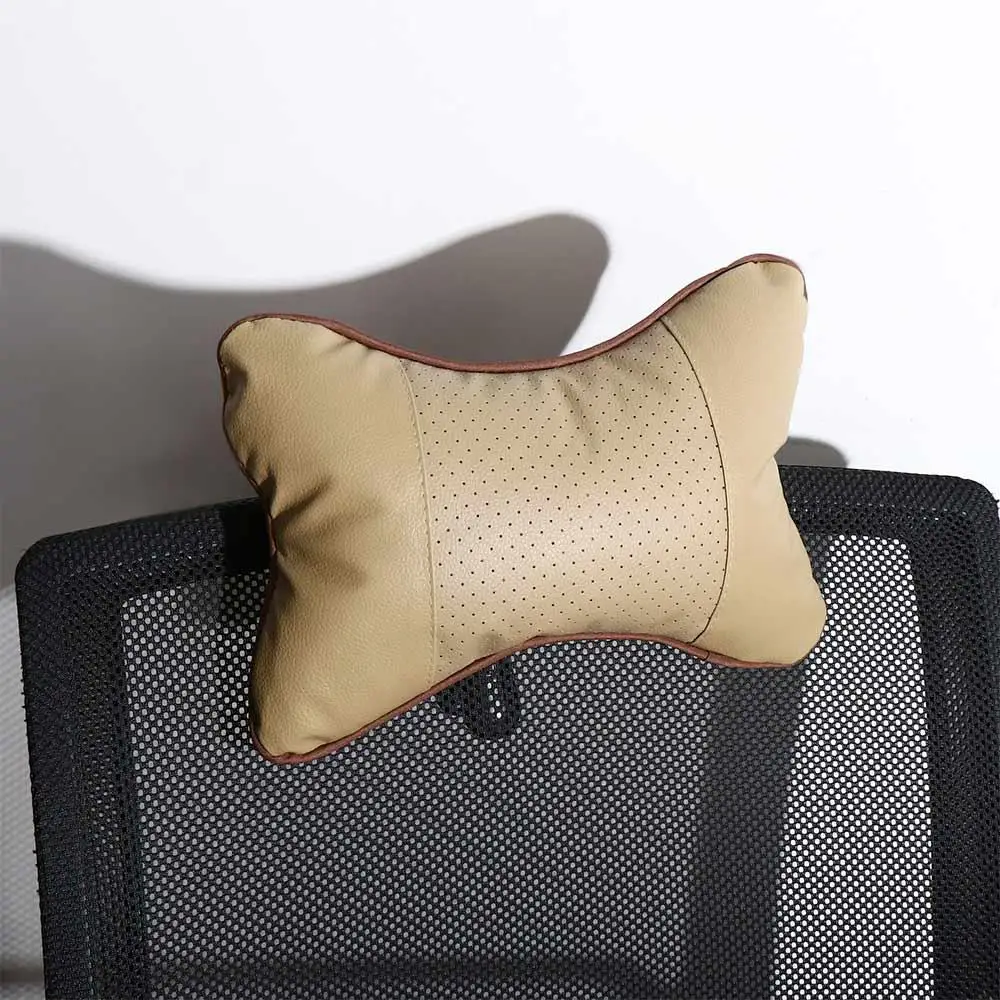 Автомобильные подушки под шею из искусственной кожи удобная мягкая