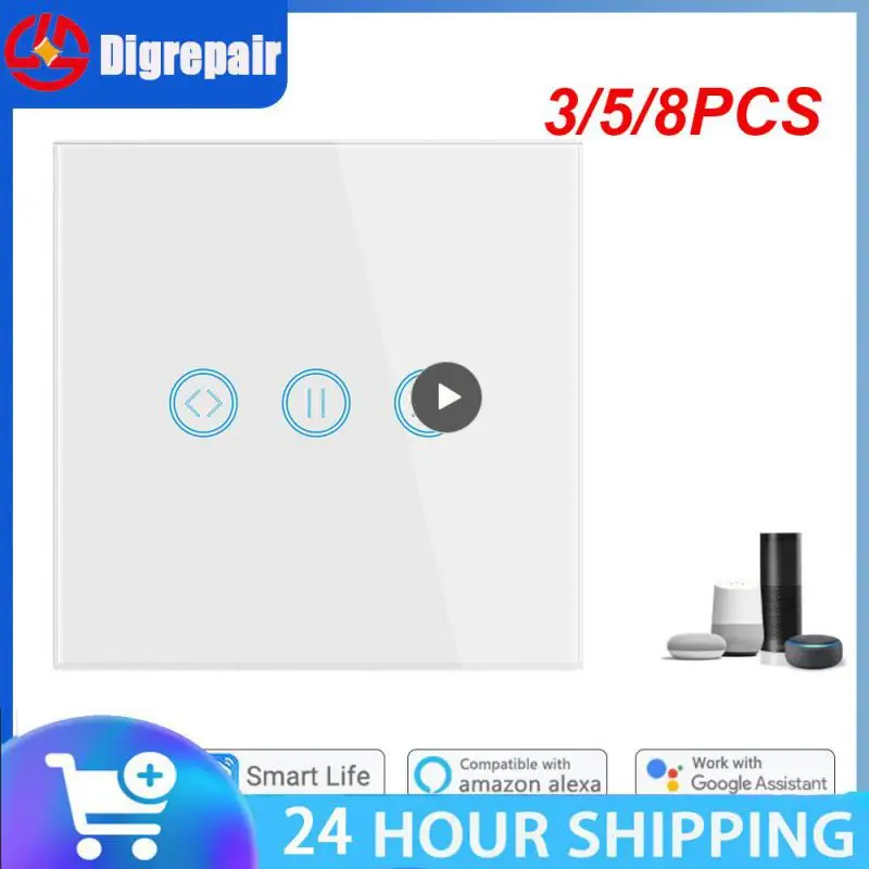 

3/5/8PCS 10a Smart Curtain Switch Works With Alexa Google Home Tuya Smart Panel Smart Home Blind Switch Mini Module