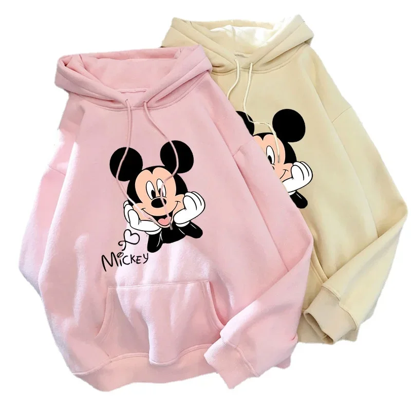 Толстовка с мультяшным принтом Диснея Frauen Lustige Hip Hop Mickey Maus Druck Herbst Und Winter Mode Harajuku Stil