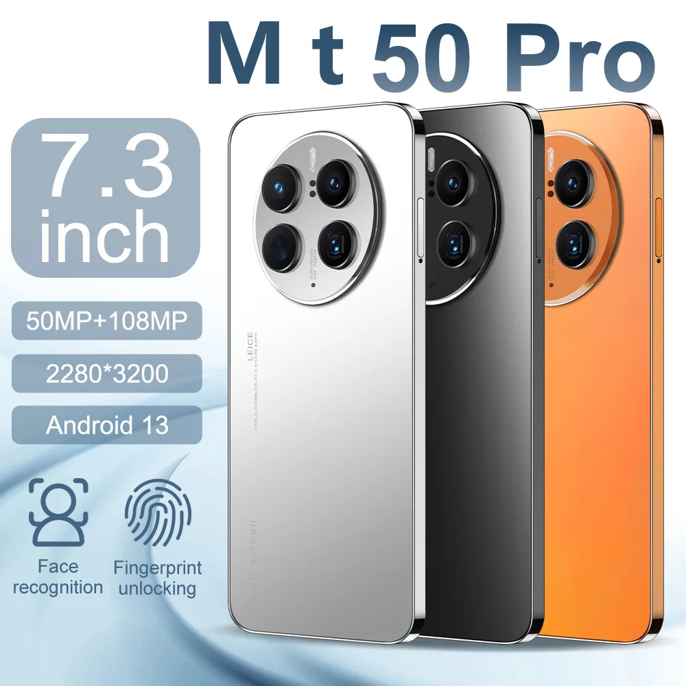 

2023 New Mt 50 PRO Original Smartphone 7.3Inch Full Screen Face ID Cell Phone 4G 5G 7800mAh Global Version Mobile Phones