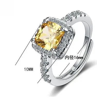 100% стерлингового серебра 925 пробы сверкающие 10*10 мм квадратные розовые белые