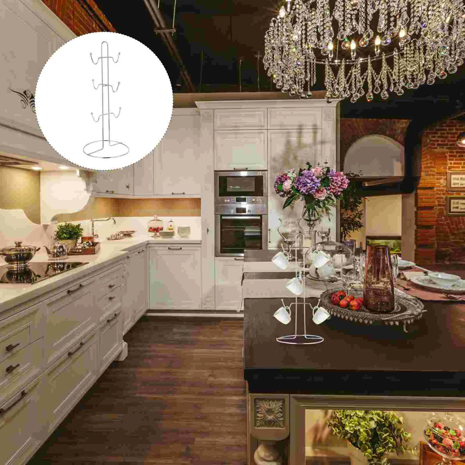 

Mug Cup Rack Holder Coffee Tree Stand Drying Tea Storage Kitchen Hanger Metal Organizer Shelf Hanging Hooks Hook Iron Display