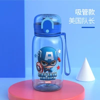 disney tritan water bottle for children school with lifting rope marvel spider man captain america waterbottle straight drink