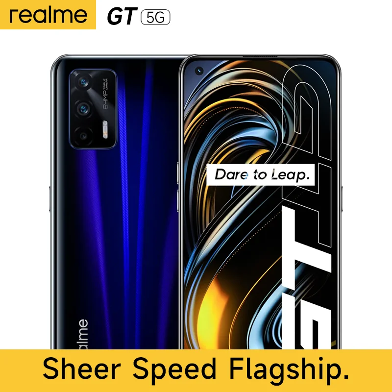 

realme GT 5G Smartphone 8GB 128GB Snapdragon 888 Octa Core 120Hz 6.43" AMOLED NFC Mobile Smart Phone 65W Super Dart Charge