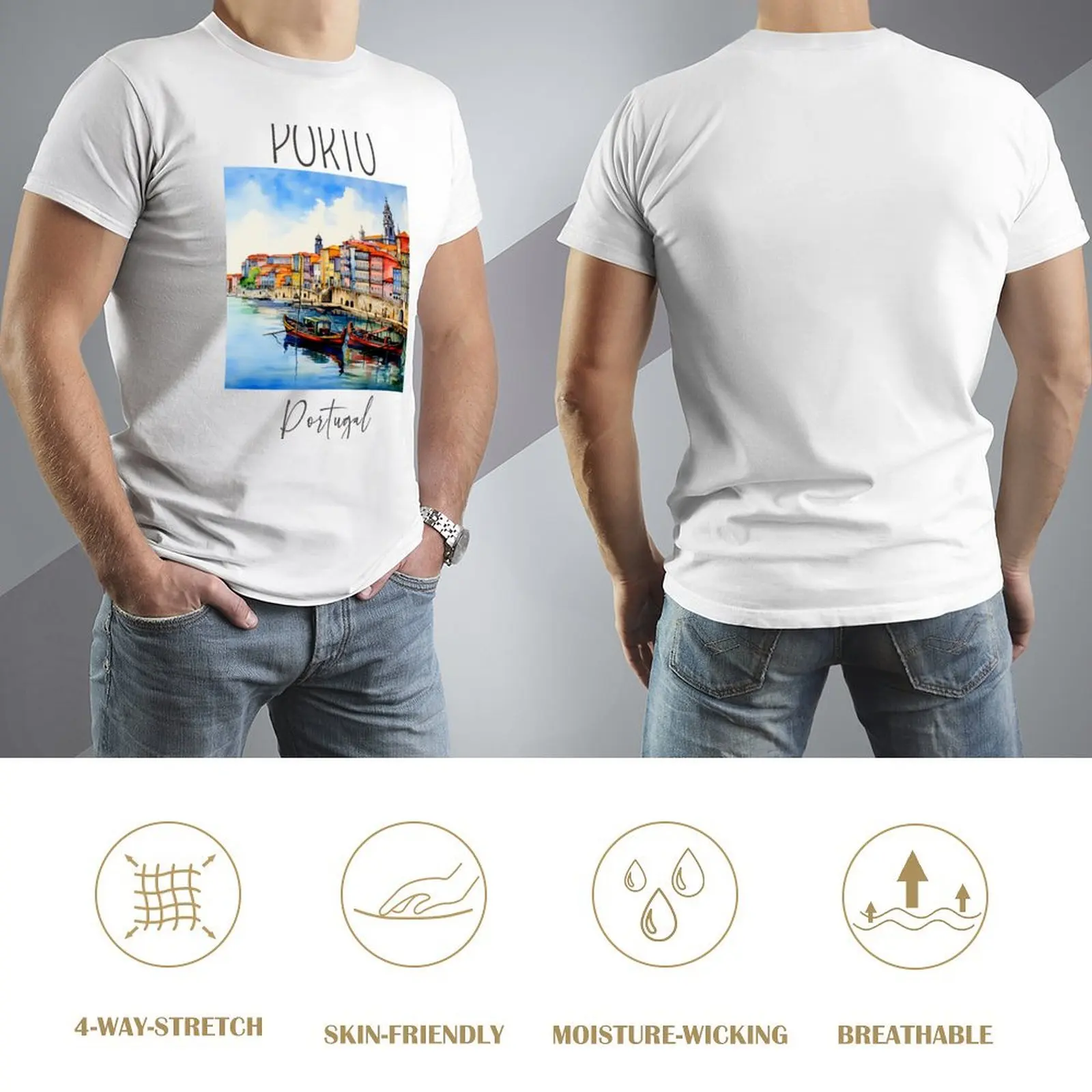 Акварельный дизайн Porto - Португалия Футболка для мальчиков с животным принтом