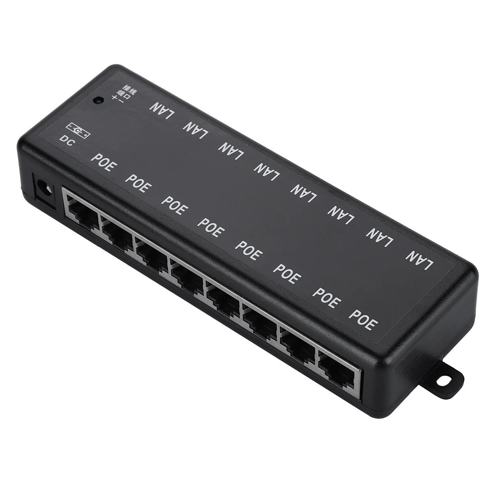 DC12V-48V 8 Interfaces Passive PoE Adapter Power Over Ethernet POE Power Supply Module Injector DC12V-48V DC12V-48V DC12V-48V