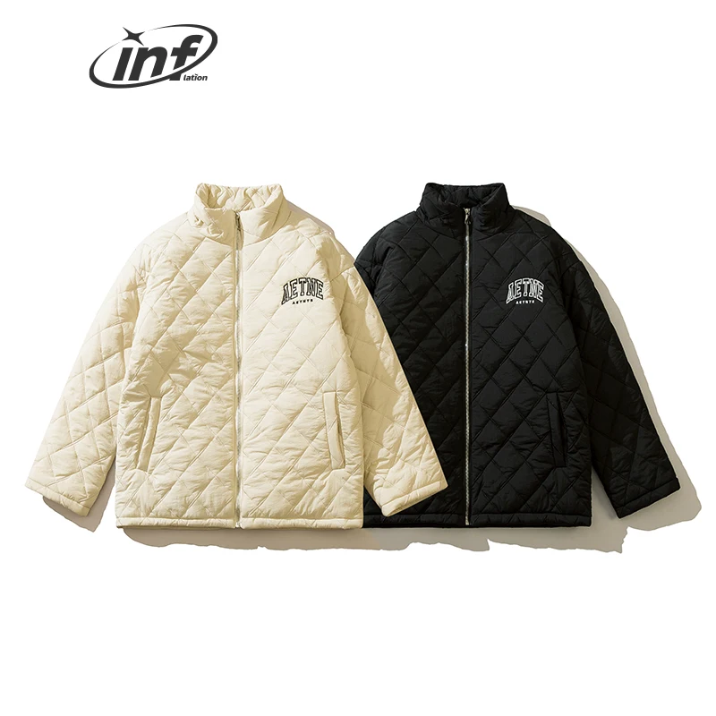 

INFLATION Simple Cotton Padded Jacket Men Winter Thick Warm Windproof Parkas Coat Unisex Overcoats