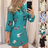 featured printed lace casual long sleeve dress 2022 spring womens dress