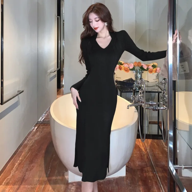 Pure Desire Sle Gyaru сексуальное трикотажное платье женское осенне-зимнее французское