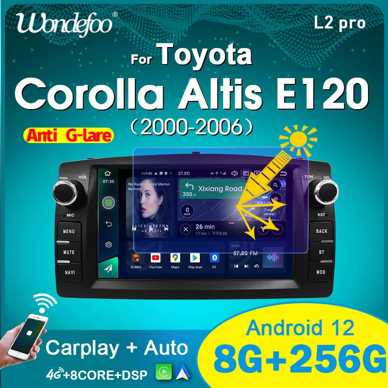 Автомагнитола для Toyota Corolla E120 e 120 BYD F3 2 Din Android 12 0 4G сетевое радио мультимедийный