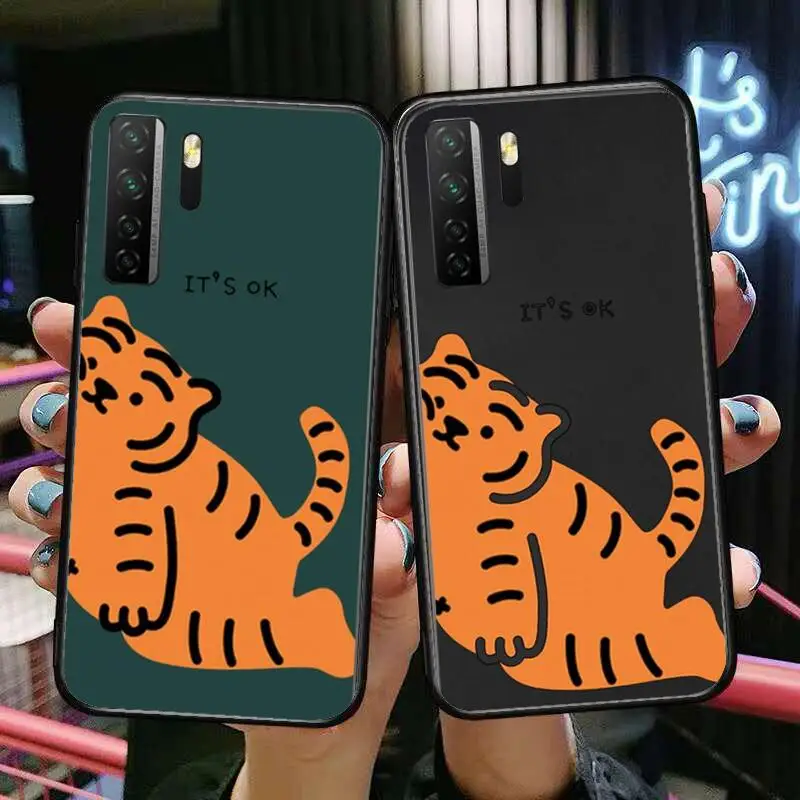 

funny cute tiger Black Soft Cover The Pooh For Huawei Nova 8 7 6 SE 5T 7i 5i 5Z 5 4 4E 3 3i 3E 2i Pro Phone Case cases