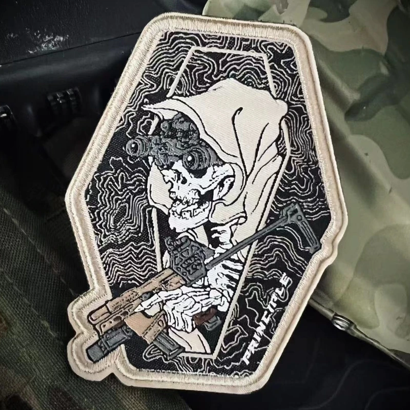 Привидение отряд функциональный военный крючок и петля призрак патч ткачество