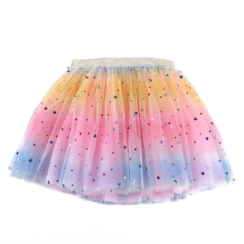and Women Tutu Skirts Stars Print Princess Pettiskirts Kids Ballet Dancing Party Skirt Children Gradient Costume Clothes