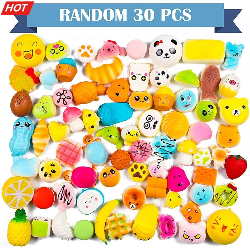 

Random Squishies Slow Rising Kawaii Simulation Lovely Decompression Toy Stress Reliever Ball PU Keychains Smooshy Mushy